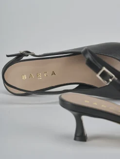 Décolleté e slingback tacco 5cm pelle nero