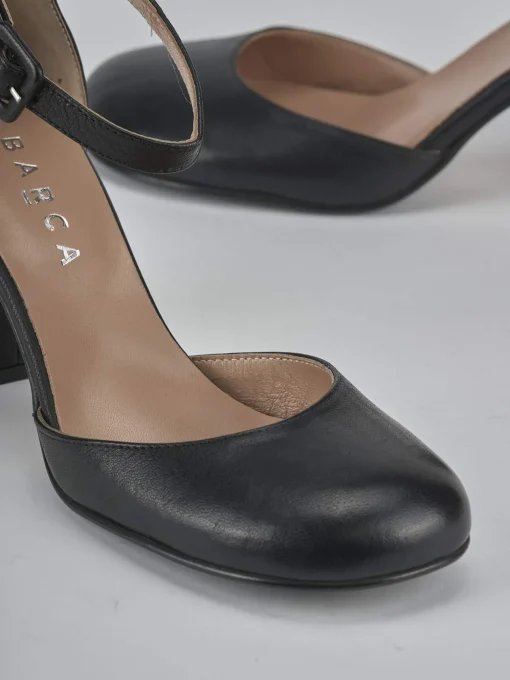 Décolleté e slingback tacco 7cm pelle nero