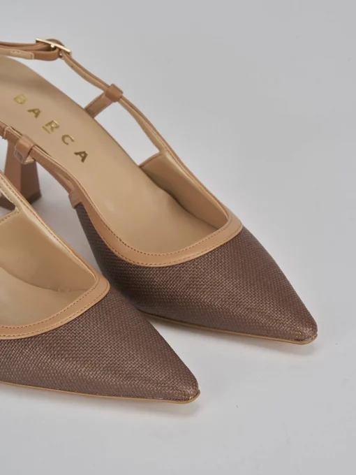 Décolleté e slingback tacco 7cm pelle testa