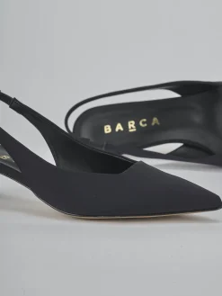 Décolleté e slingback tacco 4cm licra nero