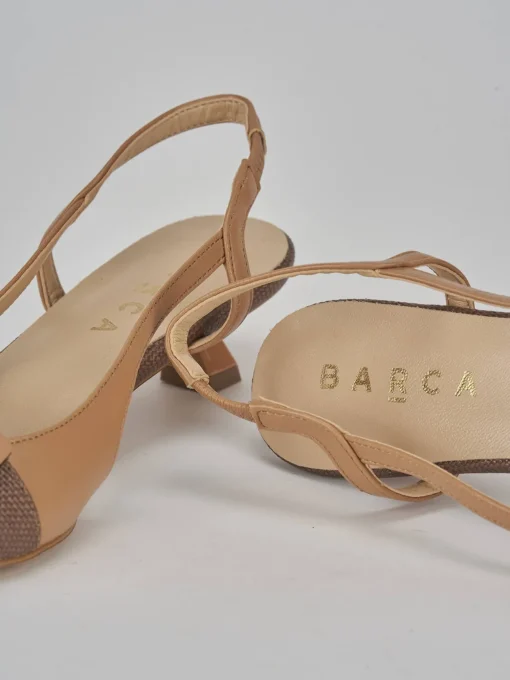 Décolleté e slingback tacco 3cm pelle testa