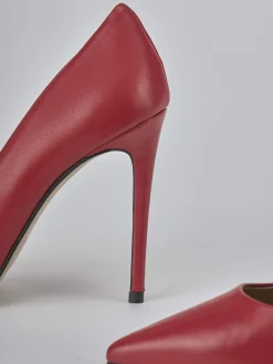 Décolleté e slingback tacco 10cm pelle rosso