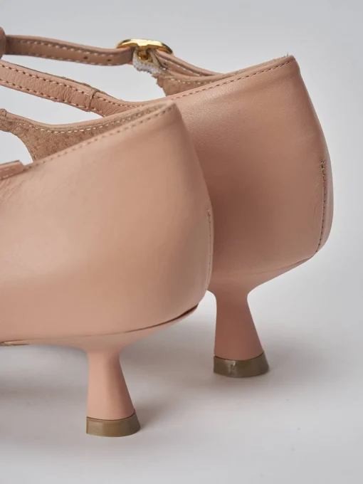 Décolleté e slingback tacco 5cm pelle rosa