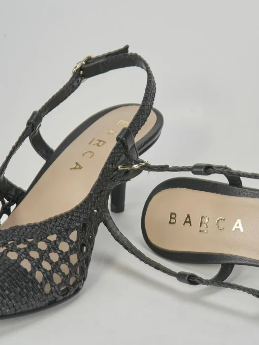 Décolleté e slingback tacco 5cm pelle nero