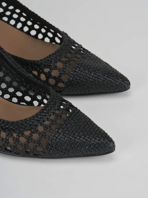 Décolleté e slingback tacco 5cm pelle nero