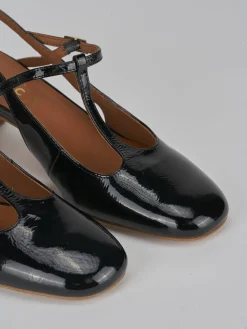 Décolleté e slingback tacco 5cm pelle nero
