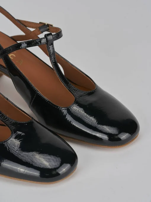 Décolleté e slingback tacco 5cm pelle nero