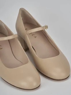 Décolleté e slingback tacco 4cm pelle marrone