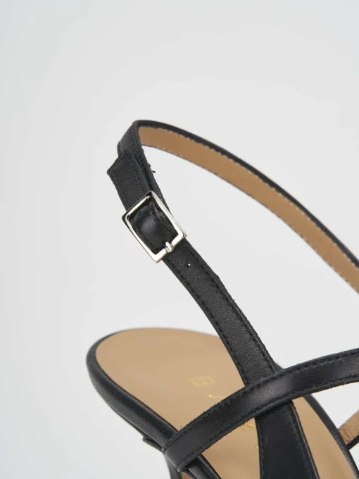 Décolleté e slingback tacco 7cm pelle nero