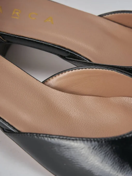 Décolleté e slingback tacco 3cm vernice nero