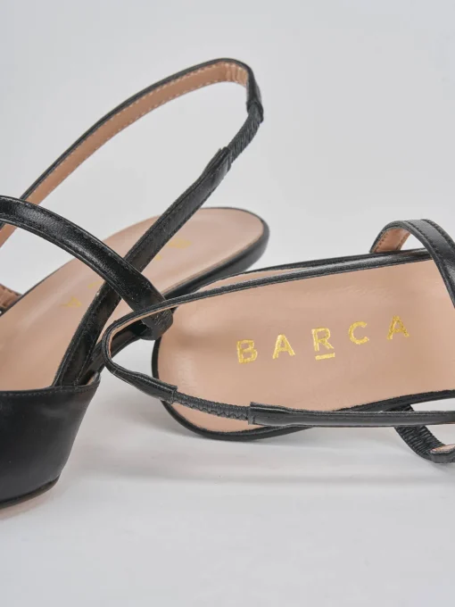 Décolleté e slingback tacco 5cm pelle nero
