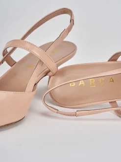 Décolleté e slingback tacco 5cm pelle rosa