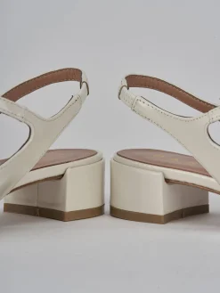 Décolleté e slingback tacco 3cm vernice bianco