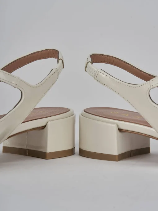 Décolleté e slingback tacco 3cm vernice bianco