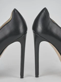 Décolleté e slingback tacco 11cm pelle nero