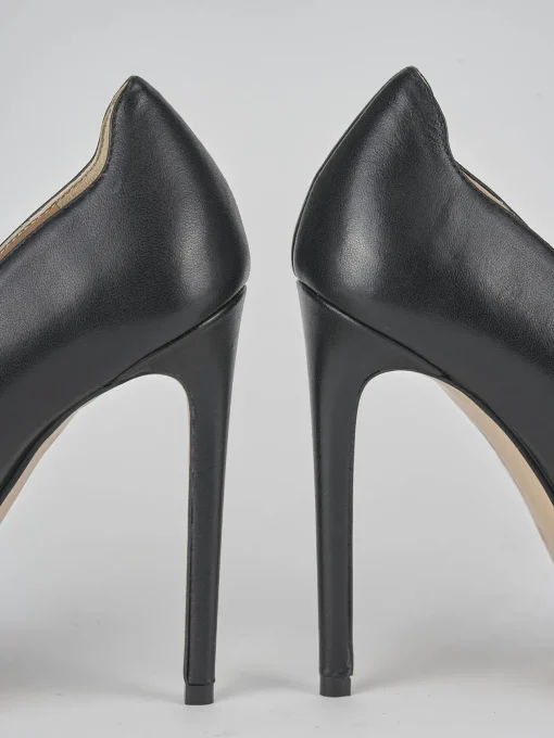 Décolleté e slingback tacco 11cm pelle nero