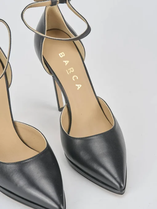 Décolleté e slingback tacco 11cm pelle nero
