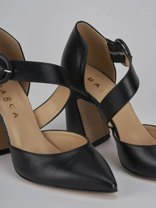 Décolleté e slingback tacco 9cm pelle nero