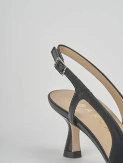 Décolleté e slingback tacco 6cm pelle nero