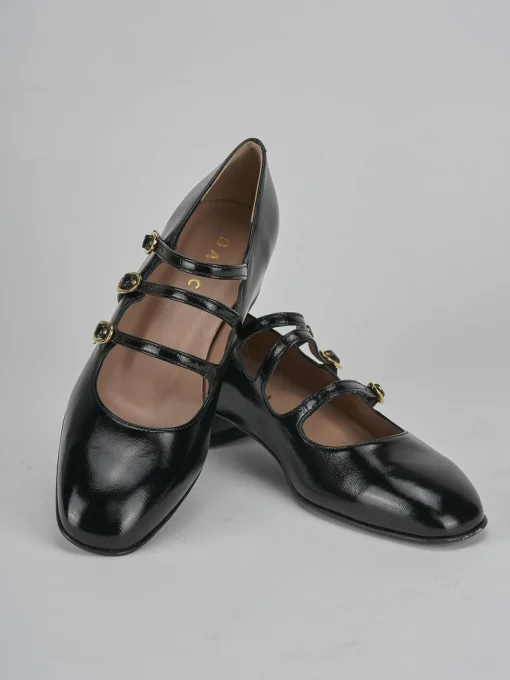 Décolleté e slingback tacco 3cm vernice nero