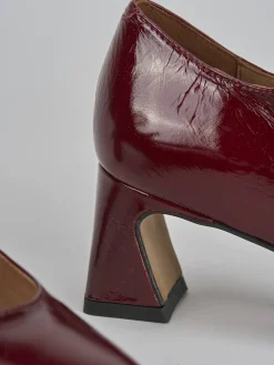Décolleté e slingback tacco 5cm vernice bordo'