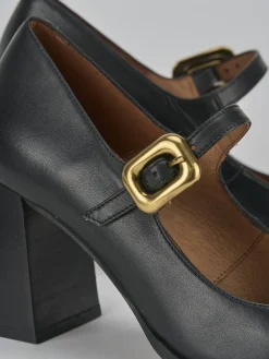 Décolleté e slingback tacco 7cm pelle nero