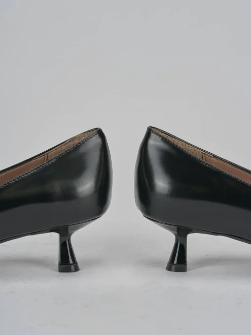 Décolleté e slingback tacco 5cm pelle nero