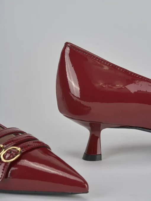 Décolleté e slingback tacco 5cm vernice bordo'