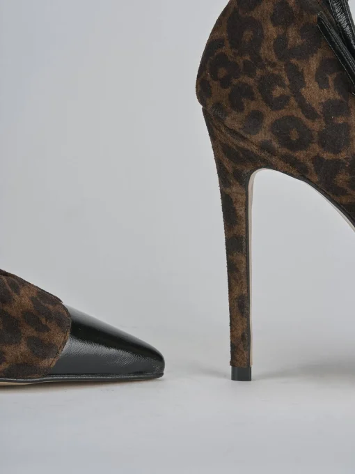 Décolleté e slingback tacco 11cm pelle nero