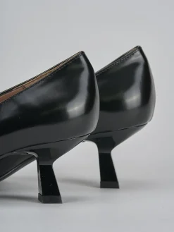 Décolleté e slingback tacco 6cm pelle nero