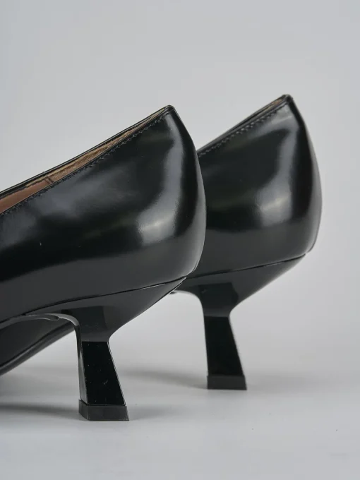 Décolleté e slingback tacco 6cm pelle nero