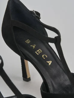 Décolleté e slingback tacco 8cm camoscio nero