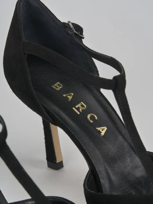 Décolleté e slingback tacco 8cm camoscio nero