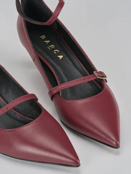 Décolleté e slingback tacco 3cm pelle bordo'