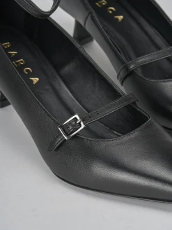 Décolleté e slingback tacco 3cm pelle nero