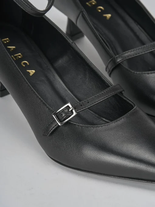 Décolleté e slingback tacco 3cm pelle nero