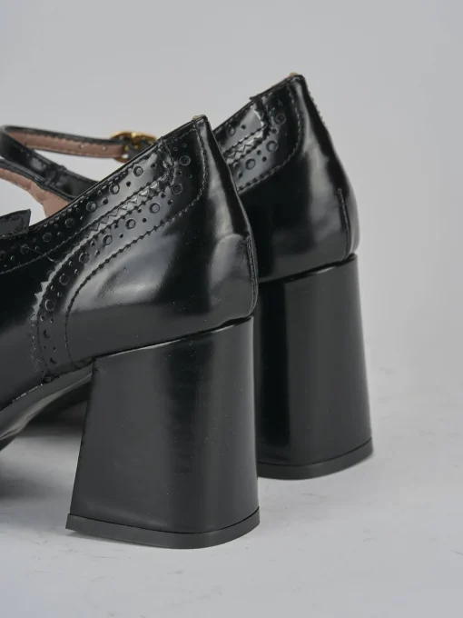 Décolleté e slingback tacco 8cm pelle nero