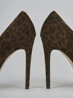 Décolleté e slingback tacco 10cm camoscio multicolor