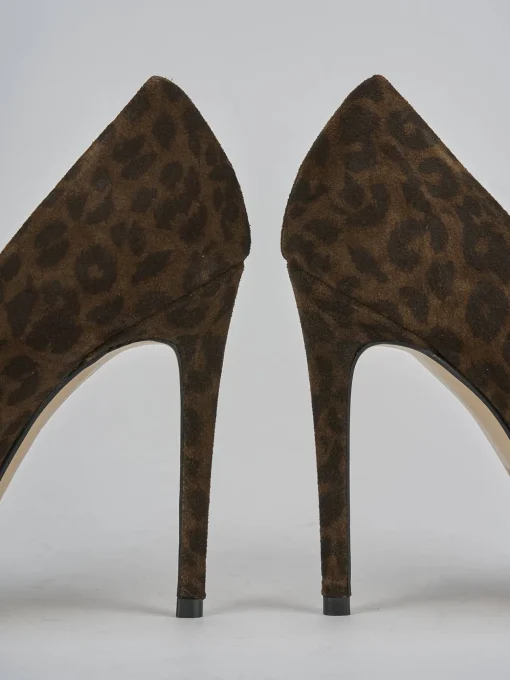 Décolleté e slingback tacco 10cm camoscio multicolor