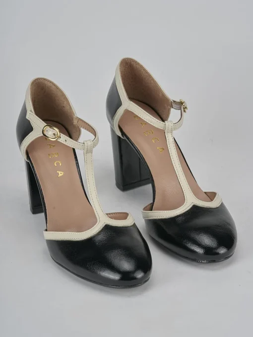 Décolleté e slingback tacco 8cm pelle nero