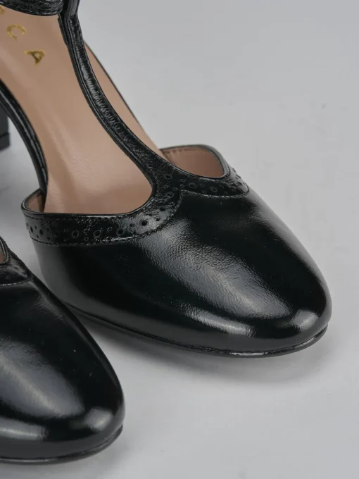 Décolleté e slingback tacco 8cm pelle nero