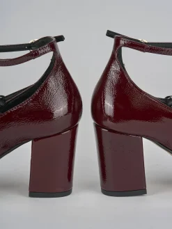 Décolleté e slingback tacco 8cm vernice bordo'