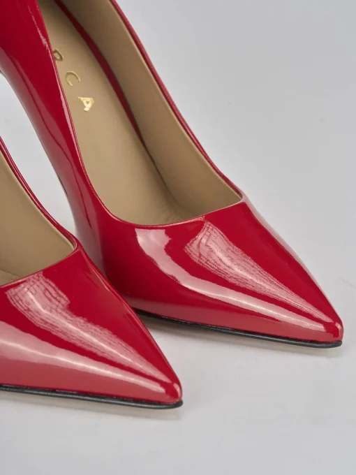 Décolleté e slingback tacco 10cm vernice rosso