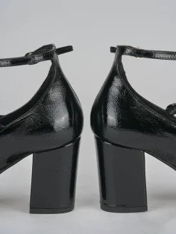 Décolleté e slingback tacco 8cm vernice nero