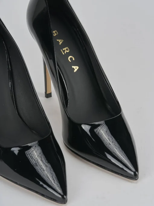 Décolleté e slingback tacco 10cm vernice nero