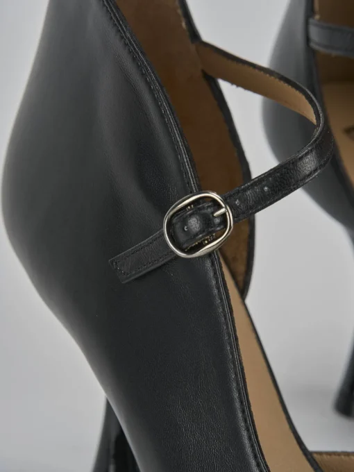 Décolleté e slingback tacco 8cm pelle nero