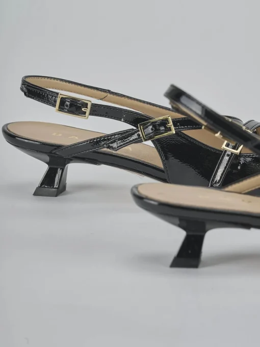 Décolleté e slingback tacco 4cm vernice nero