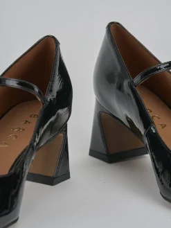 Décolleté e slingback tacco 5cm vernice nero