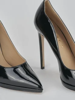 Décolleté e slingback tacco 11cm vernice nero