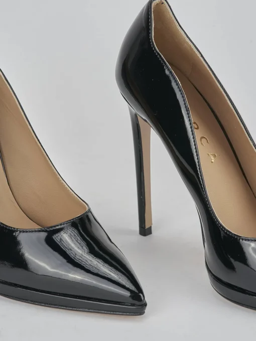Décolleté e slingback tacco 11cm vernice nero